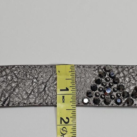 Shyanne 186 Pewter Western Rhinestone Belt Silver Buckle Rodeo Size M / L main image 4